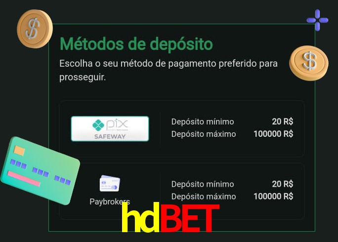 O cassino hdbet oferece uma grande variedade de métodos de pagamento